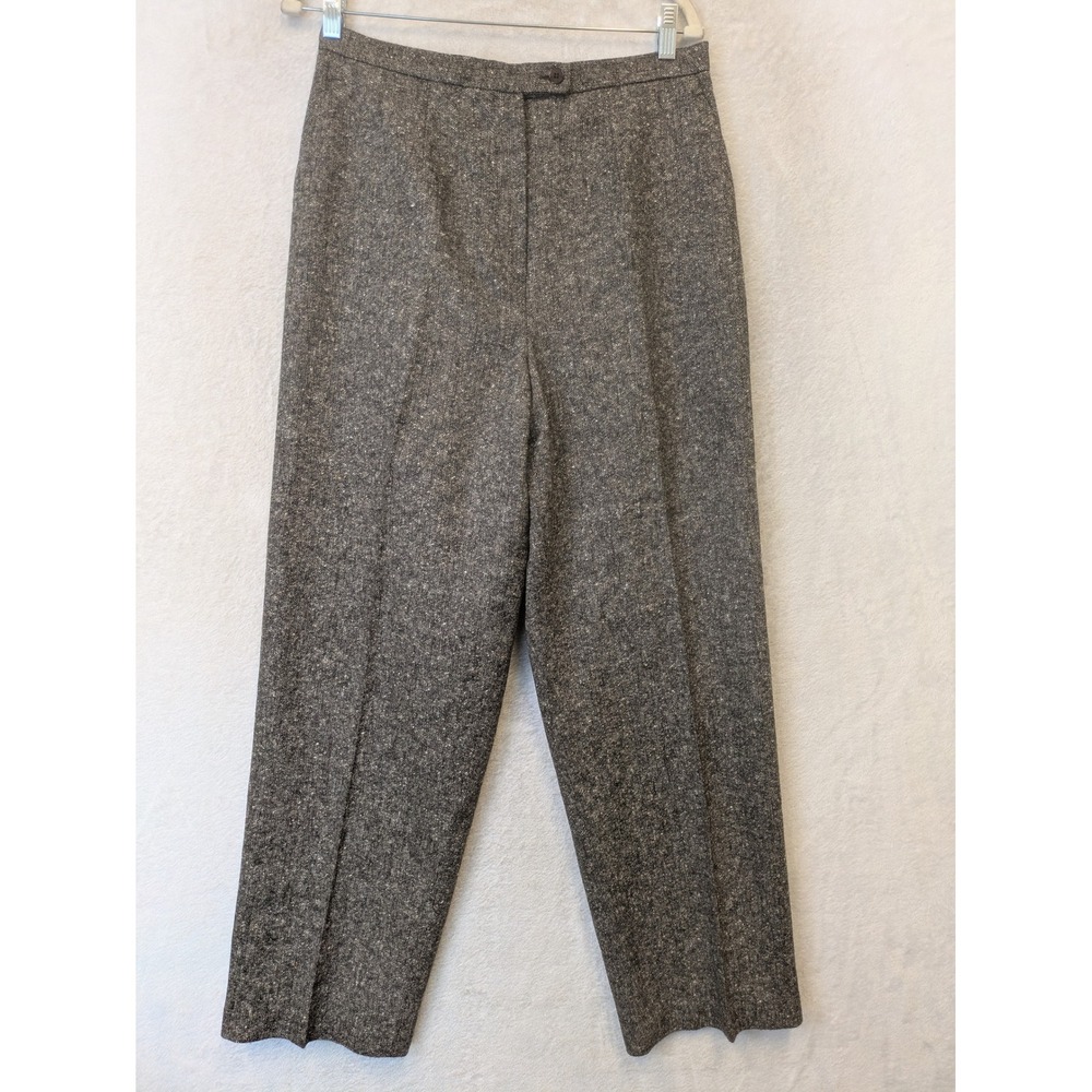 Apostrophe Dress Pants Women's 12 Gray Tweed High Rise‎ Wool Blend Professional